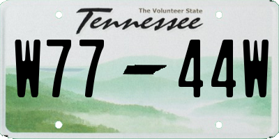 TN license plate W7744W