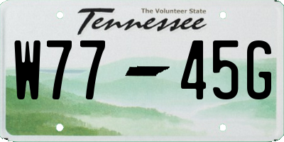 TN license plate W7745G