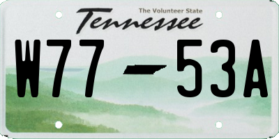 TN license plate W7753A