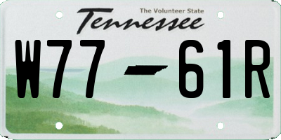 TN license plate W7761R