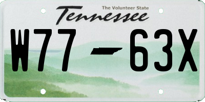 TN license plate W7763X