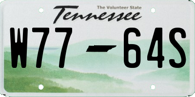 TN license plate W7764S
