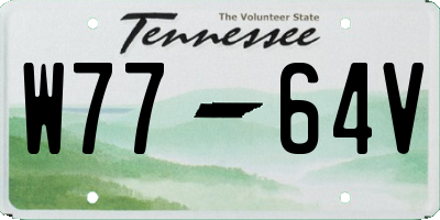 TN license plate W7764V