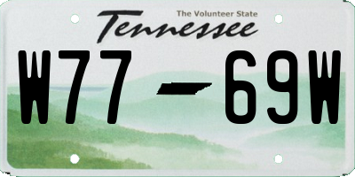 TN license plate W7769W
