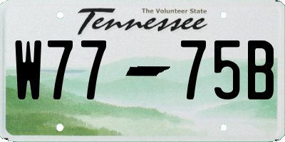 TN license plate W7775B