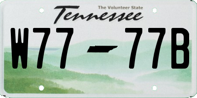 TN license plate W7777B