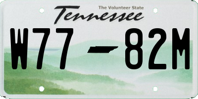 TN license plate W7782M