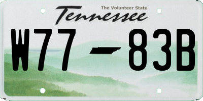 TN license plate W7783B