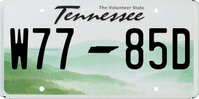 TN license plate W7785D