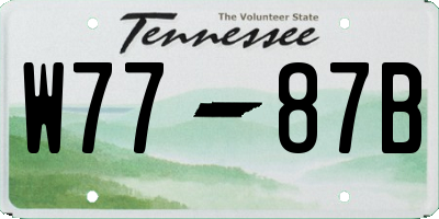 TN license plate W7787B