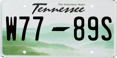 TN license plate W7789S