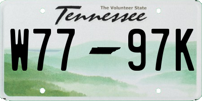 TN license plate W7797K