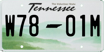 TN license plate W7801M