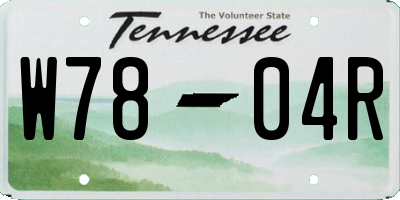 TN license plate W7804R