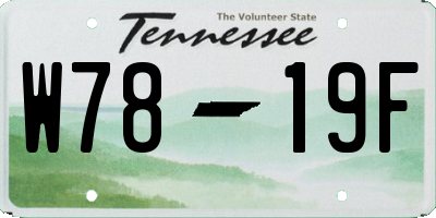 TN license plate W7819F