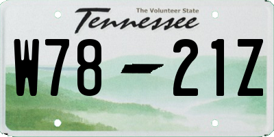 TN license plate W7821Z