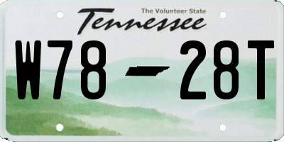 TN license plate W7828T
