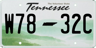 TN license plate W7832C