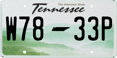 TN license plate W7833P