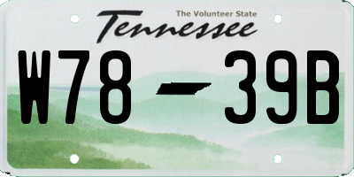 TN license plate W7839B