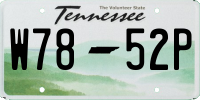 TN license plate W7852P