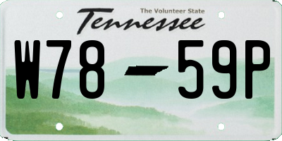 TN license plate W7859P