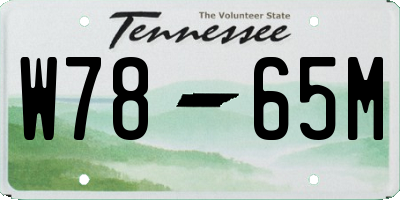 TN license plate W7865M