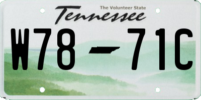 TN license plate W7871C