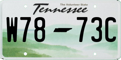 TN license plate W7873C