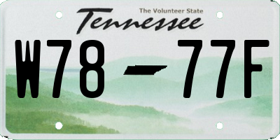 TN license plate W7877F