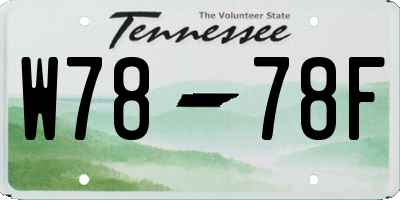 TN license plate W7878F