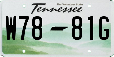 TN license plate W7881G