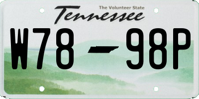 TN license plate W7898P