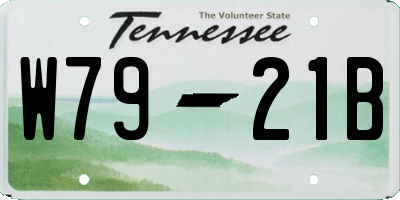TN license plate W7921B