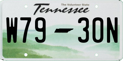 TN license plate W7930N