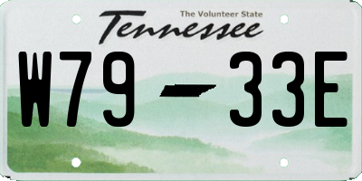 TN license plate W7933E