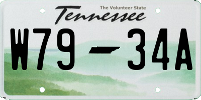TN license plate W7934A