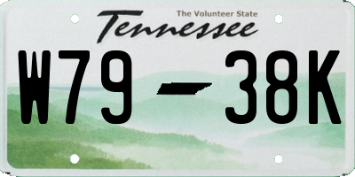 TN license plate W7938K