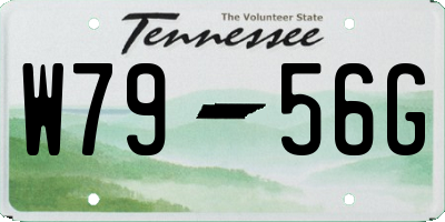 TN license plate W7956G