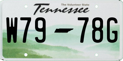 TN license plate W7978G