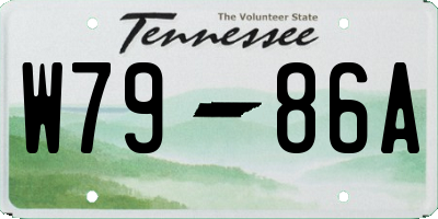 TN license plate W7986A