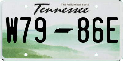 TN license plate W7986E