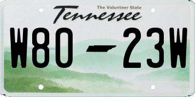 TN license plate W8023W