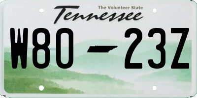 TN license plate W8023Z