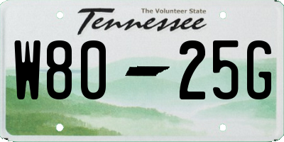 TN license plate W8025G
