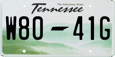 TN license plate W8041G