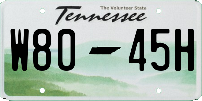 TN license plate W8045H