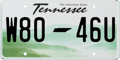 TN license plate W8046U