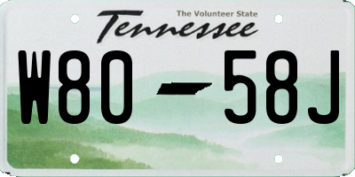 TN license plate W8058J