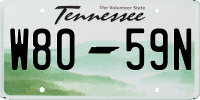 TN license plate W8059N